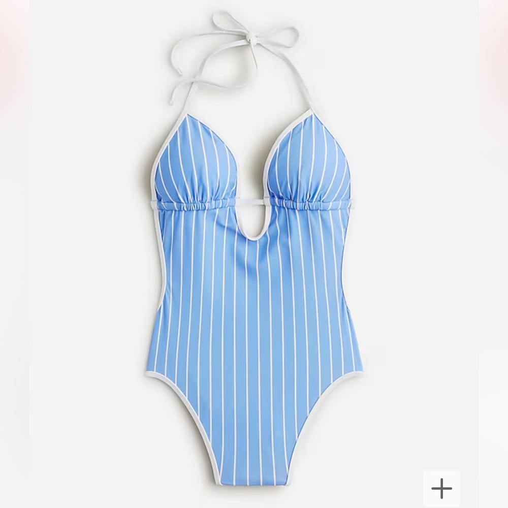 J Crew Cutout one-piece swimsuit in stripe NWT